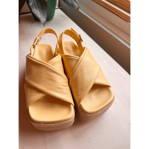 PALOMA BARCELÓ Women's Lea Slingback Platform Wedge Sandals size 38 /US 8 - Picture 4 of 13